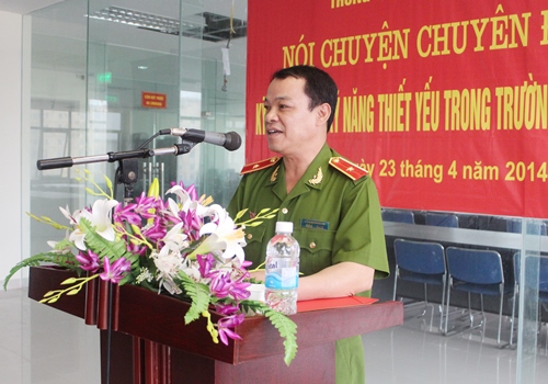 Thiếu tướng, TS. Đặng Xuân Khang, Phó Giám đốc Học viện phát biểu tại buổi lễ